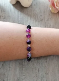 Bracelet croix agate violette Violet