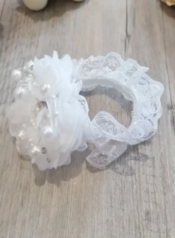 Bracelet demoiselle d'honneur fleur, strass et perle Blanc