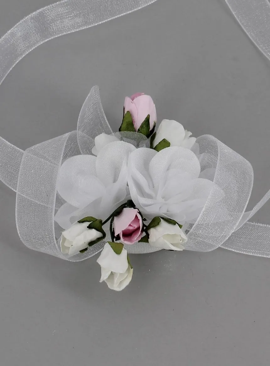 Bracelet demoiselle d'honneur enfant ou adulte fleurs Blanc