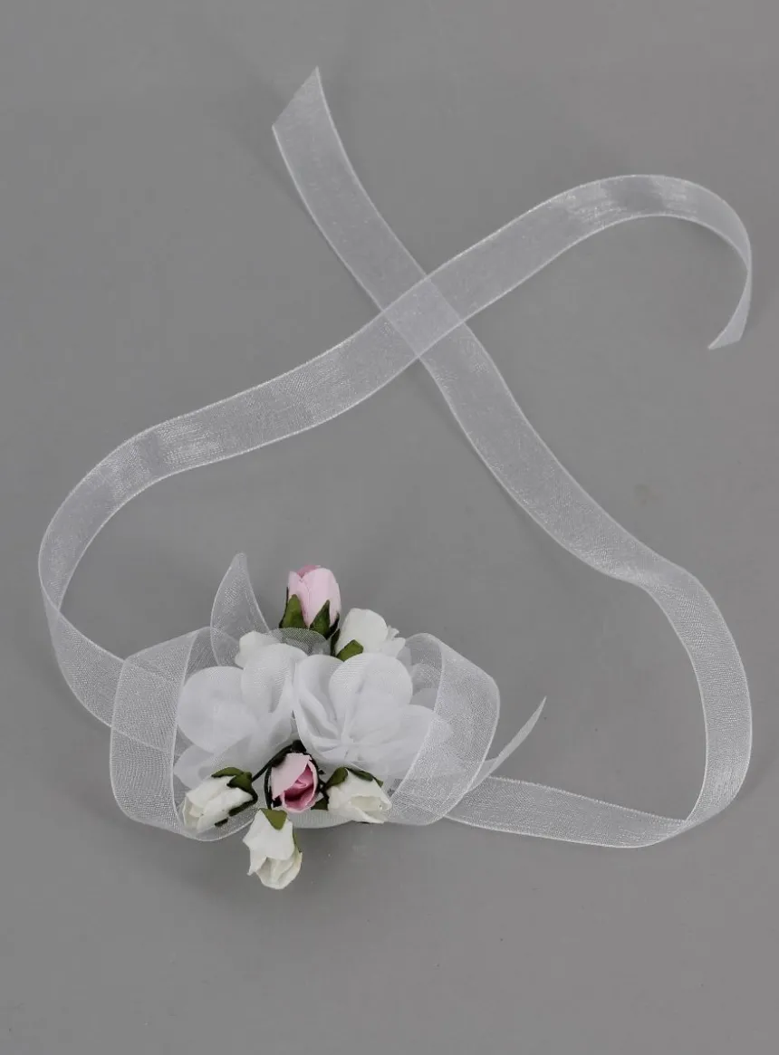 Bracelet demoiselle d'honneur enfant ou adulte fleurs Blanc