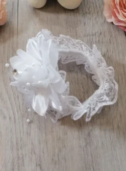 Bracelet demoiselle d'honneur fleur et strass Blanc