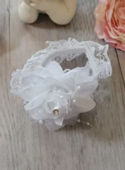 Bracelet demoiselle d'honneur fleur et strass Blanc