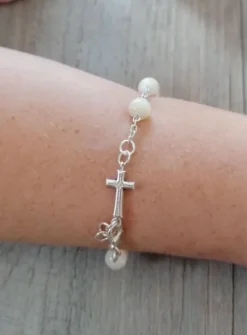 Bracelet Dizainier perles en Nacre Blanc