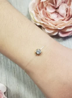 Bracelet fil de peche strass