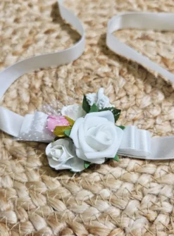 Bracelet ruban fleuri pour demoiselle d'honneur