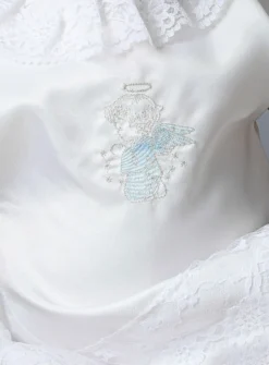 Brassière tunique baptême avec Ange Bleu ciel bébé