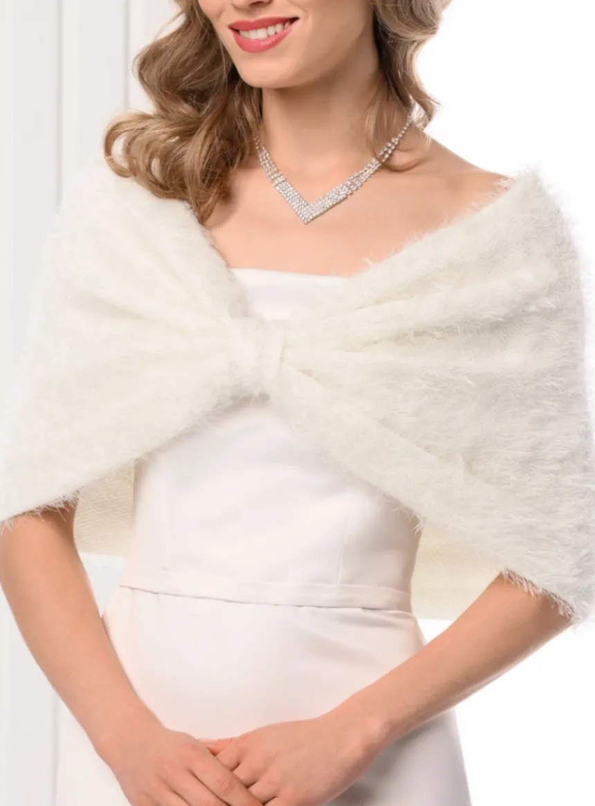 Cache épaule angora cérémonie femme