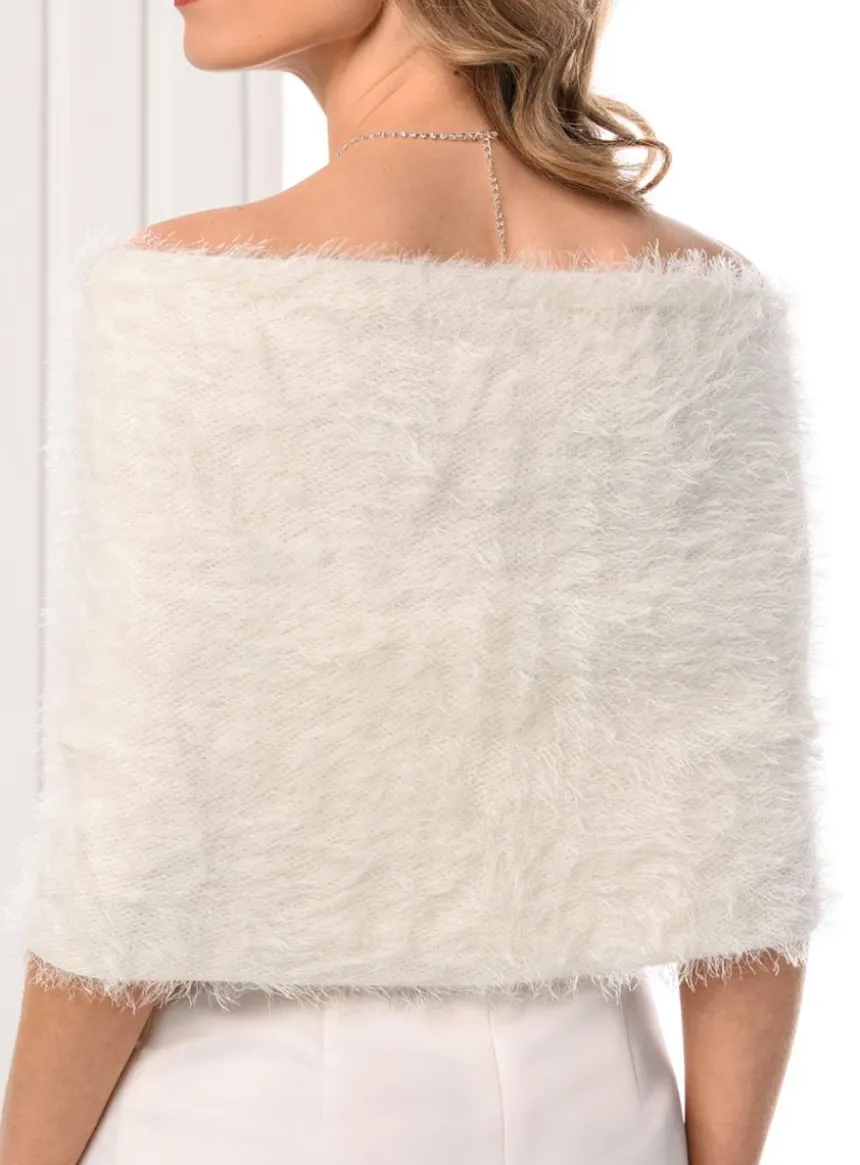 Cache épaule angora cérémonie femme