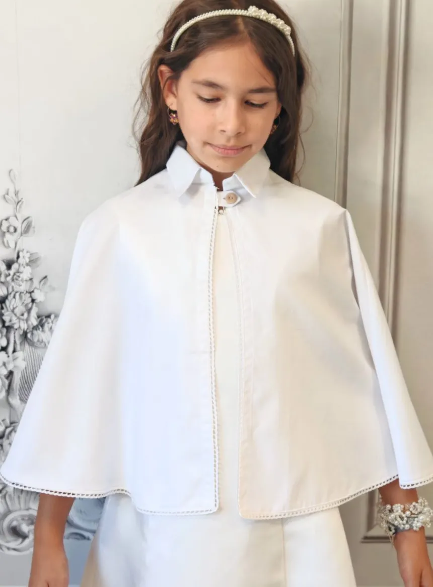 Cape baptême ou communion en coton