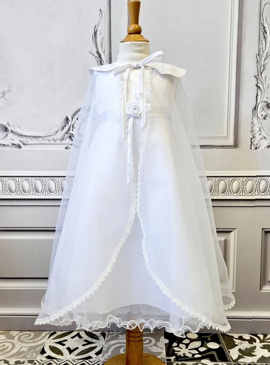 Cape bébé longue pour baptême
