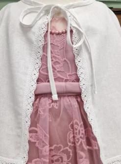 Cape courte de baptême lin vintage bébé et petites filles