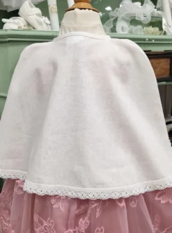 Cape courte de baptême lin vintage bébé et petites filles
