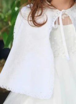 Cape courte de baptême lin vintage bébé et petites filles
