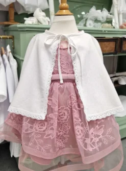 Cape courte de baptême lin vintage bébé et petites filles