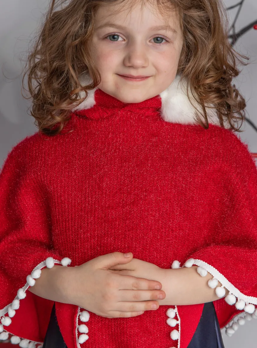 Cape de Noël fille Rouge 6 ans