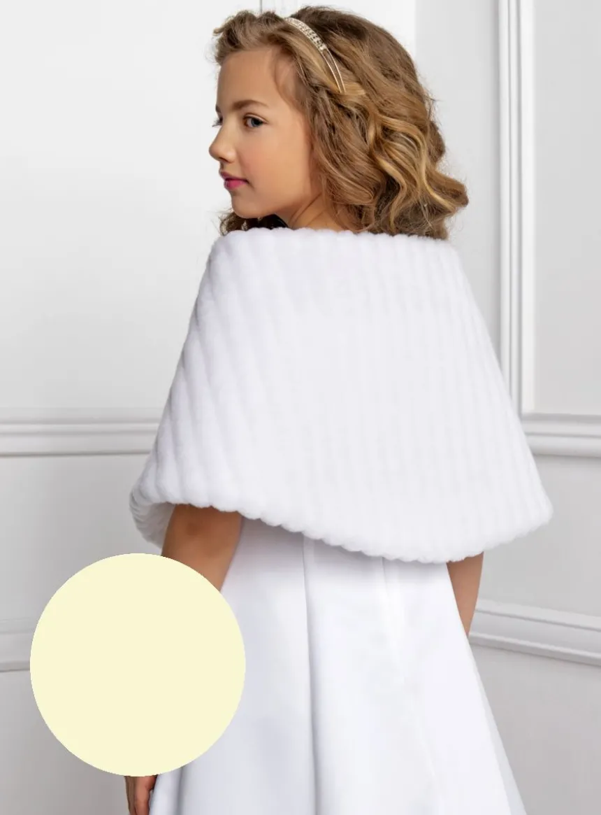 Cape enfant en fausse fourrure côtelé