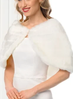 Cape fausse fourrure femme mariage