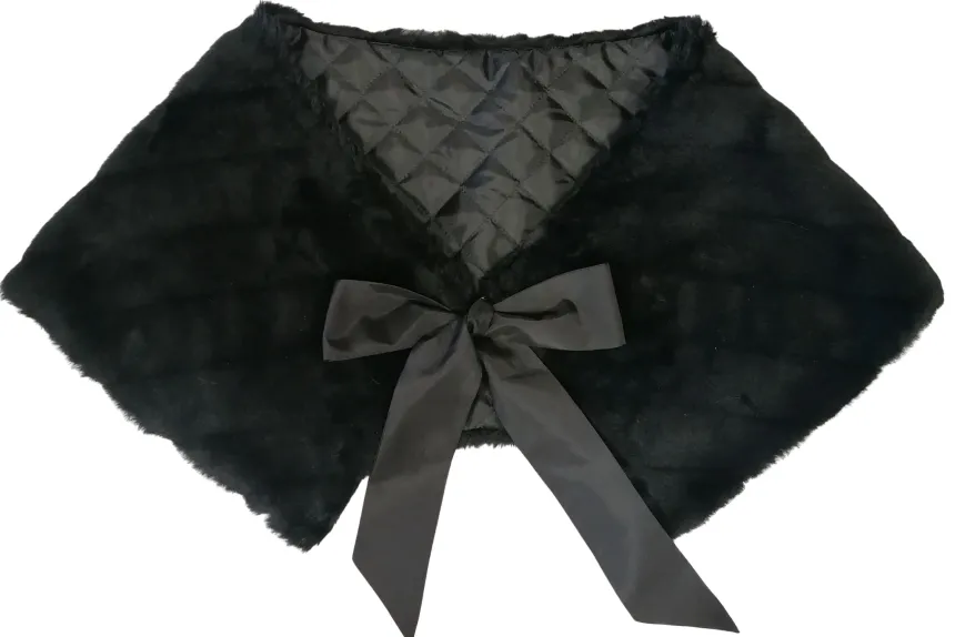 Cape femme fausse fourrure et noeud