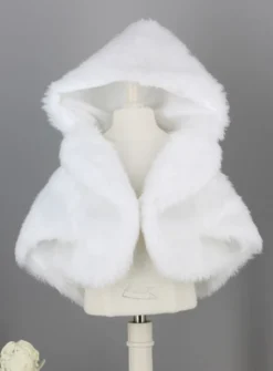 Cape fourrure capuche bébé fille
