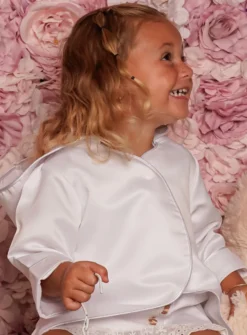 Cape mixte fille ou garçon en satin blanche