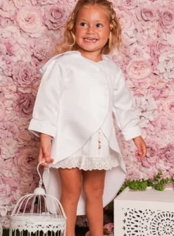 Cape mixte fille ou garçon en satin blanche