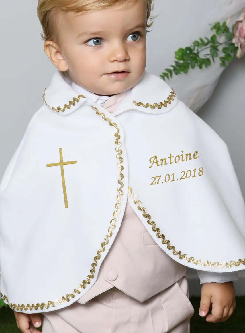 Cape polaire blanche bébé ou enfant motif au choix et Personnalisable