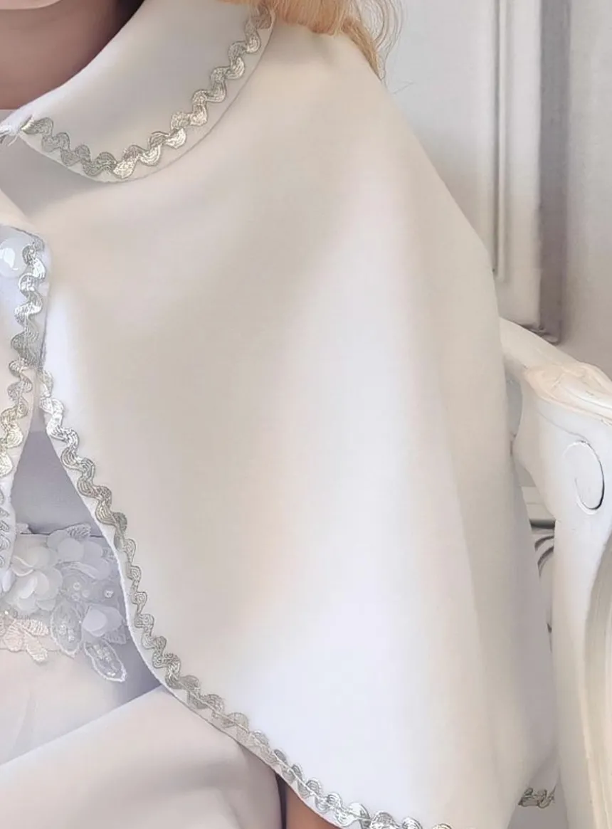 Cape polaire blanche bébé ou enfant motif au choix et Personnalisable