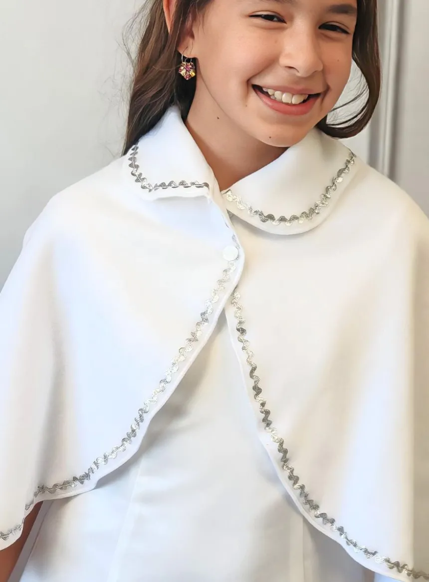 Cape polaire blanche bébé ou enfant motif au choix et Personnalisable