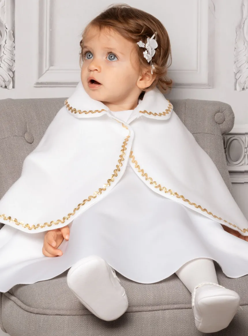 Cape polaire blanche bébé ou enfant motif au choix et Personnalisable