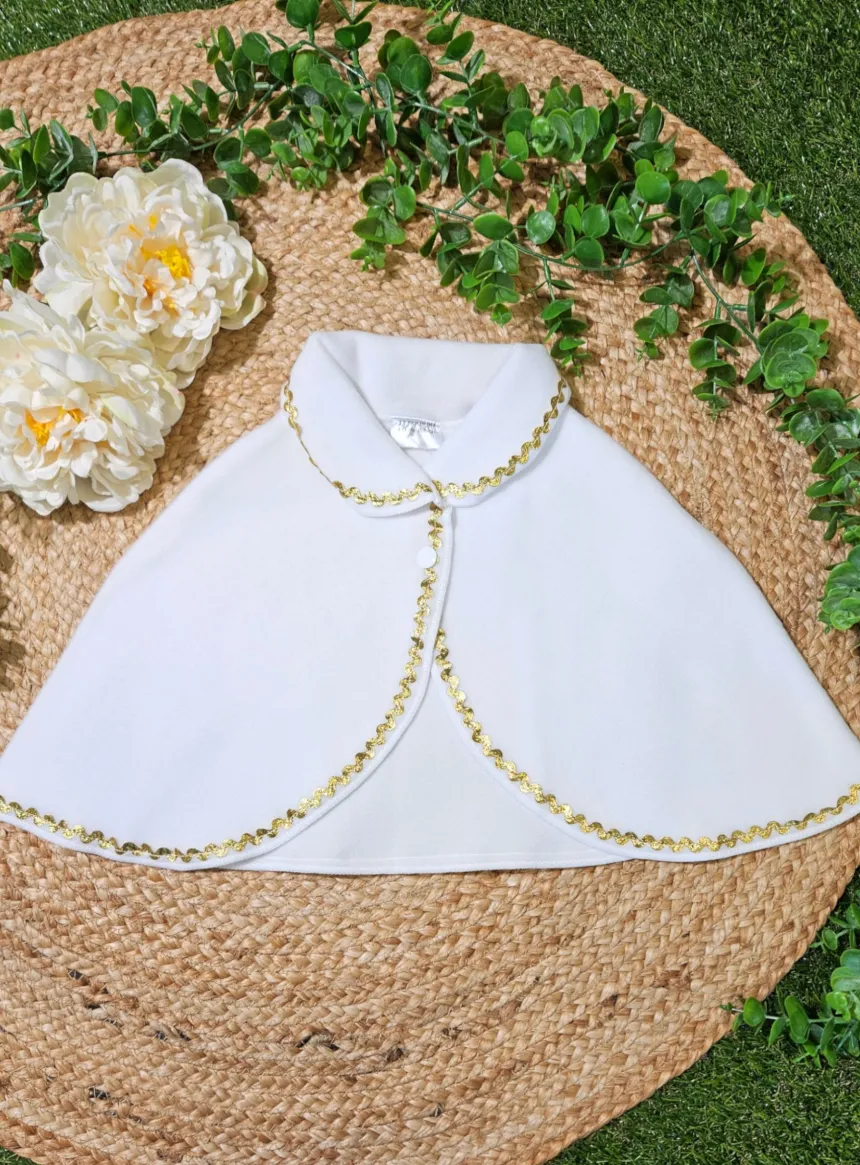 Cape polaire blanche bébé ou enfant motif au choix et Personnalisable
