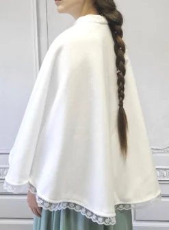 Cape polaire fille ou adulte avec dentelle