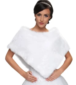Cape poncho femme fausse fourrure