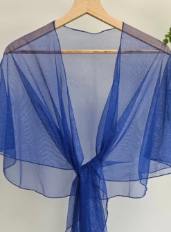 Cape étole pour femme mousseline pailletée