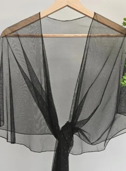 Cape étole pour femme mousseline pailletée