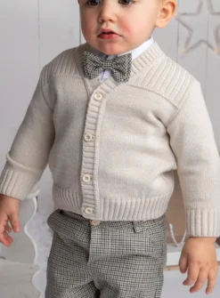 Cardigan bébé garçon beige en maille