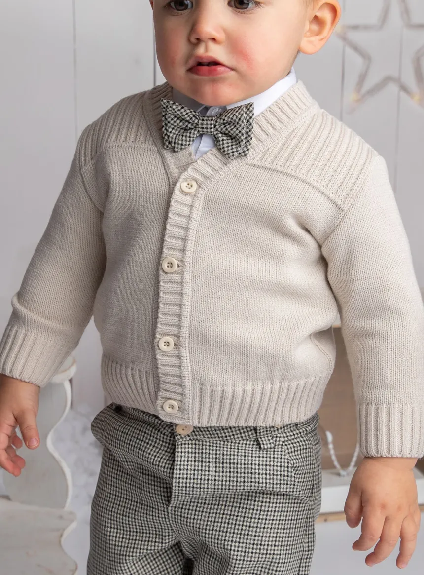 Cardigan bébé garçon beige en maille