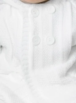 Cardigan blanc doublé coton pour bébé et petit garçon