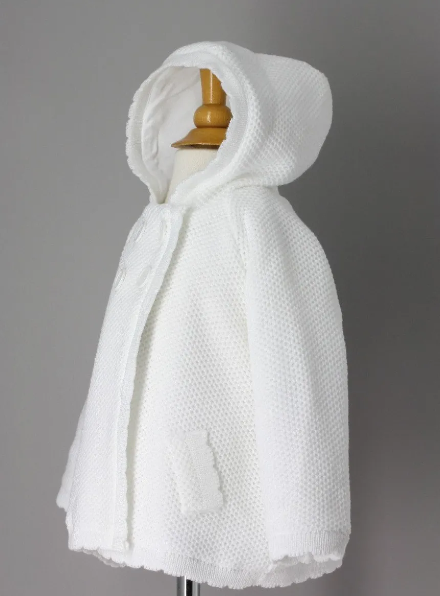 Cardigan blanc tricoté doublé coton