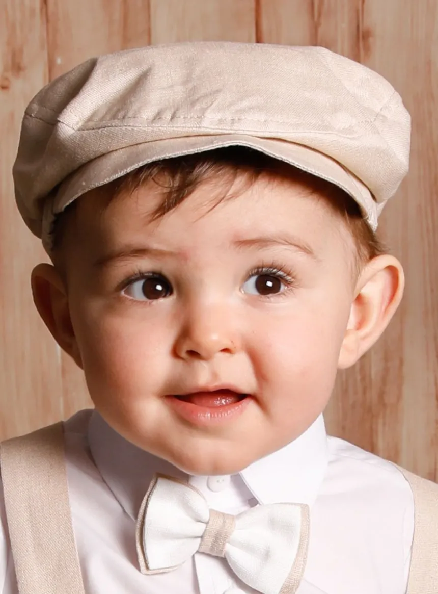 Casquette en lin beige garçon collection Noam
