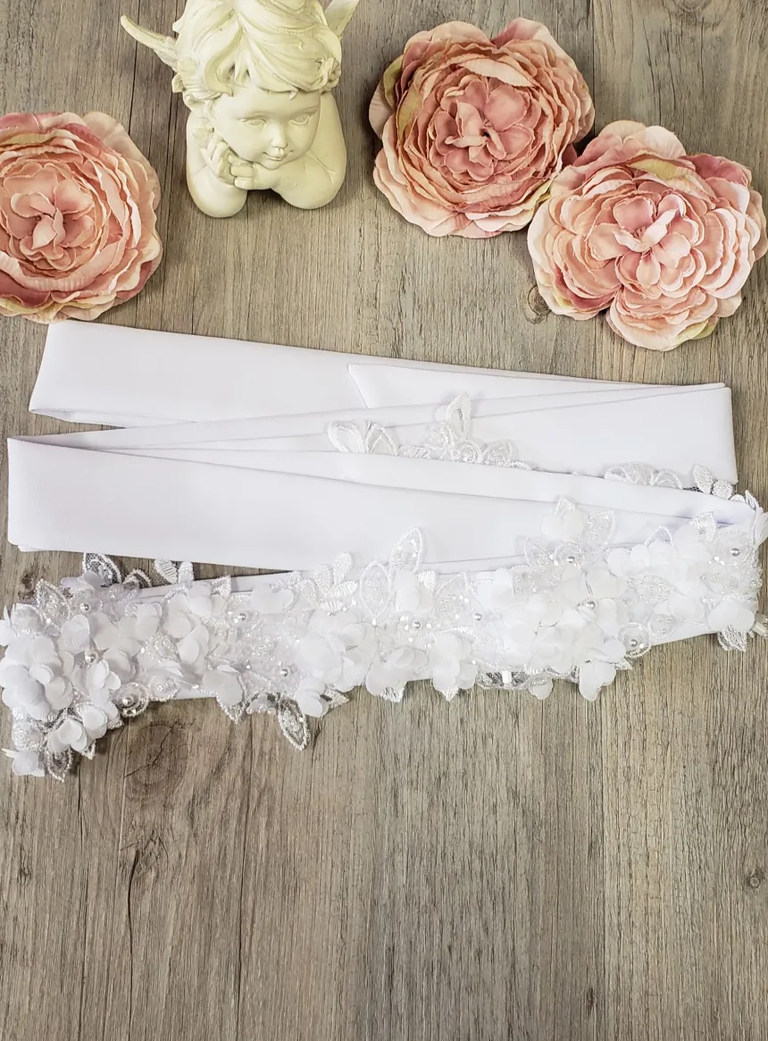 Ceinture composition florale - Collection Création Blanc