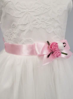 Ceinture cortège satin et fleur