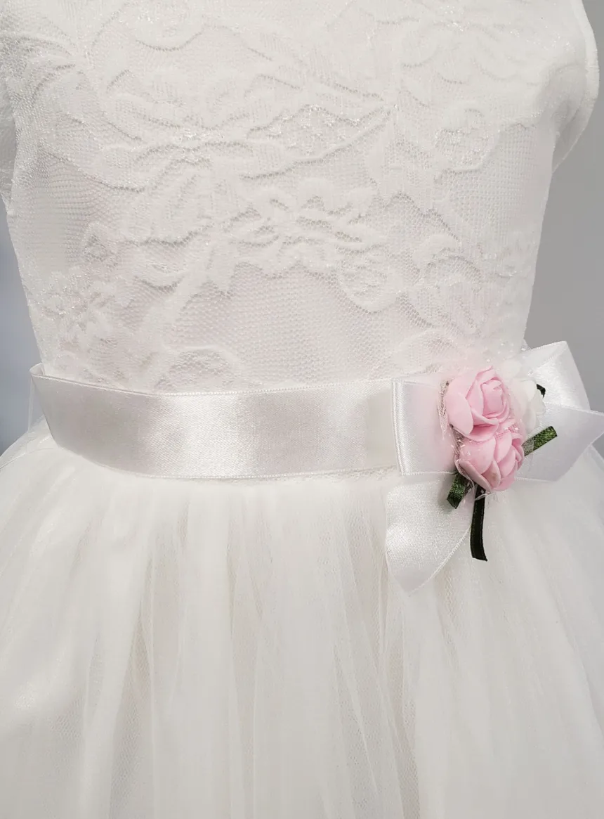 Ceinture cortège satin et fleur
