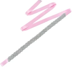 Ceinture cérémonie soirée ou mariage en strass tressés pour femme