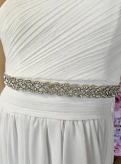 Ceinture cérémonie soirée ou mariage en strass tressés pour femme