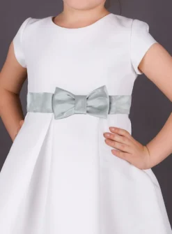 Ceinture de cortège fille avec noeud Gris argent L