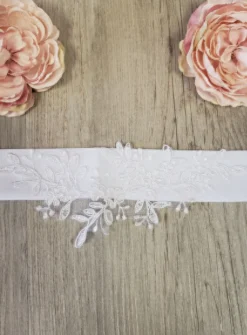 Ceinture dentelle large - Collection Création Blanc