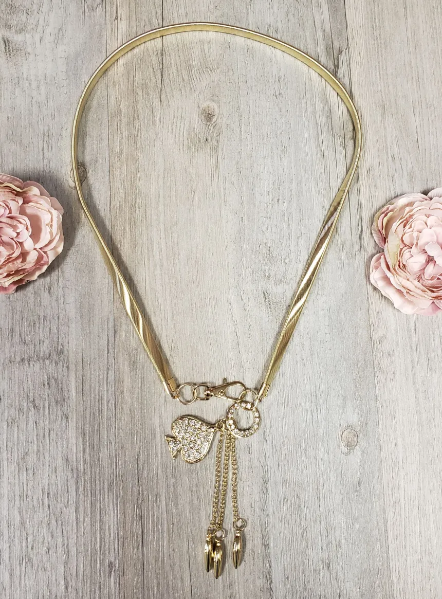 Ceinture femme dorée avec pendants Or