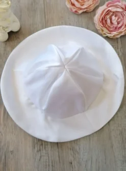 Chapeau bébé fille satin et coton