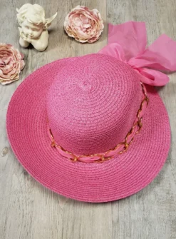 Chapeau femme ruban et bijou