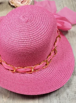 Chapeau femme ruban et bijou